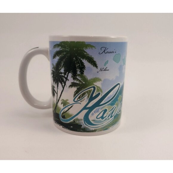 ABC Hawaii Island Waves Ceramic Coffee Mug Tea Cup Tropical Vacation Getaway - Picture 1 of 8
